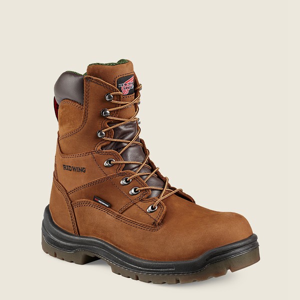 Red Wing Mens King Toe® - 8-inch Waterproof Toe - Safety Boots Brown - 0637VKXHG